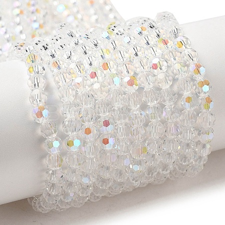 Electroplate Transparent Glass Beads Strands EGLA-A035-T4mm-L19-1
