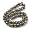 Electroplated Natural Lava Rock Beads Strands G-A251-E01-01I-1