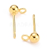 304 Stainless Steel Ball Stud Earring Findings X-STAS-G099-09G-2