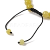 8mm Round Natural Lemon Jade Braided Bead Bracelets BJEW-C067-01B-02-4