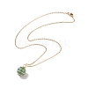 Natural Gemstone Cage Pendant Necklace with 304 Stainless Steel Cable Chains for Women NJEW-JN03905-02-4
