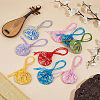 7Pcs 7 Colors 3D Floral Embroidery Satin Drawstring Bags ABAG-PH0001-88-4