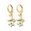 Golden Brass Dangle Leverback Earrings EJEW-A033-18G-04-1