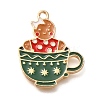 Christmas Theme Alloy Enamel Pendants ENAM-Q509-02KCG-16-1