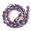 Electroplate Glass Beads Strands EGLA-Q118-8mm-B20-2