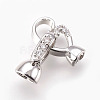 Brass Micro Pave Cubic Zirconia Fold Over Clasps KK-P164-08P-1