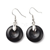 Gemstone Donut Dangle Earrings EJEW-G300-01P-3