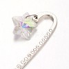 Antique Silver Alloy Star Glass Charm Bookmarks AJEW-JK00084-01-2
