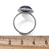 Half Round Natural Lapis Lazuli Finger Rings RJEW-M062-01P-04-3
