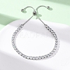 304 Stainless Steel with Clear Cubic Zirconia Link Chain Bracelets BJEW-G754-03P-03-2