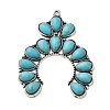 Synthetic Turquoise Pendants PALLOY-F300-09AS-1