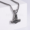 304 Stainless Steel Gothic Hammer Pendant Necklaces for Men SG5429-1
