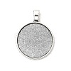 Tibetan Style Alloy Flat Round Pendant Cabochon Settings X-TIBEP-M022-14AS-1