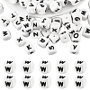 20Pcs White Cube Letter Silicone Beads 12x12x12mm Square Dice Alphabet Beads with 2mm Hole Spacer Loose Letter Beads for Bracelet Necklace Jewelry Making JX432W-1