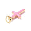 Real 18K Gold Plated Eco-Friendly Rack Plating Brass Enamel Pendants KK-F845-40G-05-2
