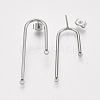 Left and Right Non-Tarnish 304 Stainless Steel Stud Earring Findings STAS-S079-143A-1