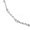 304 Stainless Steel Wave Bar Link Chain Necklaces NJEW-K249-13P-2