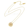 Brass Pave Cubic Zirconia Heart Clover Pendant Necklaces NJEW-K276-01G-01-3