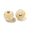 Printed Wood European Beads WOOD-G022-18F-2