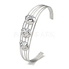 Non-Tarnish 304 Stainless Steel Hollow Open Cuff Bangles BJEW-Q348-03P-07-1