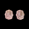 Spray Painted Transparent Glass Beads GLAA-D006-17-3