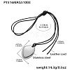 304 Stainless Steel Pendant Adjustable Black Waxed Cord Necklaces for Women FS-WGE3E56-01-1
