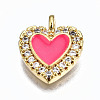 Brass Micro Pave Clear Cubic Zirconia Charms ZIRC-S067-047-NR-3