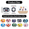 40Pcs 10 Colors Handmade Lampwork European Beads LAMP-PA0001-14-2