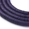 Flat Round Handmade Polymer Clay Beads CLAY-R067-8.0mm-04-3
