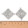 Brass Micro Pave Colorful Cubic Zirconia Hollow Connector Charms KK-K351-58A-P-3