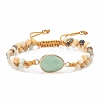 Teardrop Gemstone Braided Bead Bracelet BJEW-JB08116-3