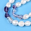 Natural Ametrine Nuggets & Natural Cultured Freshwater Pearl Beads Strands PEAR-N023-01A-14-4