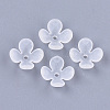 4-Petal Transparent Acrylic Bead Caps FACR-T001-09-1