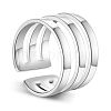 SHEGRACE Rhodium Plated 925 Sterling Silver Cuff Tail Ring JR207B-1