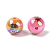 10Pcs UV Plating Colours Acrylic Beads OACR-S146-01J-3