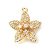 Brass Micro Pave Clear Cubic Zirconia Pendants KK-U065-02D-G-1