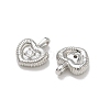 Brass Micro Pave Clear Cubic Zirconia Pendants CU-CBA6E4E-19P-A-2
