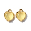 Heart Brass Charms KK-D024-02C-G-1