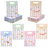 24Pcs 4 Colors Flower Print Paper Gift Tote Bags with Ribbon Bowknot Design ABAG-GO0001-03B-1