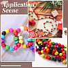 Spray Painted Round Natural Schima Wood Beads WOOD-PA0001-81C-01-5