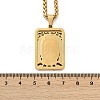 201 Stainless Steel Virgin Mary Pendant Wheat Chain Necklaces for Men NJEW-S387-09G-01-5