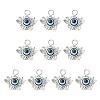 10Pcs Evil Eye Alloy Resin Pendants PALLOY-FS00058-02-1