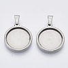 Non-Tarnish 201 Stainless Steel Pendant Cabochon Settings STAS-S073-02A-P-2