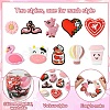10Pcs 10 Styles Valentine's Day theme Food Grade Eco-Friendly Silicone Focal Beads SIL-YW0001-33-3