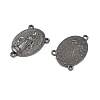 Holy Oval Carved Virgin Mary Tibetan Style Alloy Chandelier Component Links X-TIBEP-LF0961YKG-B-FF-2
