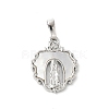 Brass Pave Natural White Shell Religion Pendants KK-S522-23P-A-1