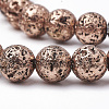 Electroplated Natural Lava Rock Beads Strands G-T098-01A-06-3