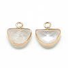 Natural Quartz Crystal Semi Circle Pendants G-Q965-09-2