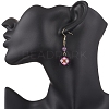 Handmade Glass Seed Beaded Window Lattice Pattern Dangle Earrings EJEW-MZ00560-05-3