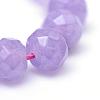 Faceted Rondelle Dyed Natural White Jade Bead Strands G-R343-6x8-03-4